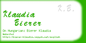 klaudia bierer business card